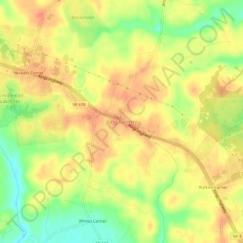 Mappa topografica King George, altitudine, rilievo