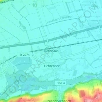 Mappa topografica Rothhaus, altitudine, rilievo
