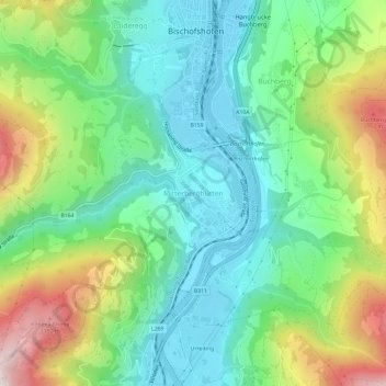 Mappa topografica Mitterberghütten, altitudine, rilievo