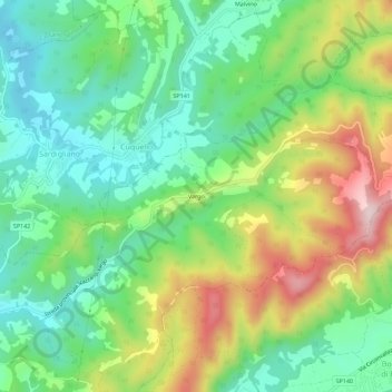 Mappa topografica Vargo, altitudine, rilievo
