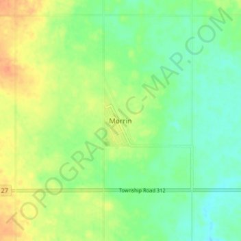 Mappa topografica Morrin, altitudine, rilievo