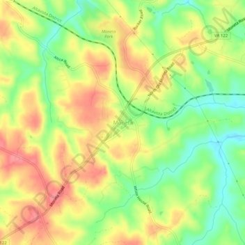 Mappa topografica Moneta, altitudine, rilievo