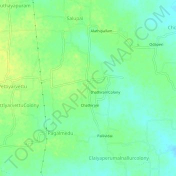 Mappa topografica AlagarKoil, altitudine, rilievo