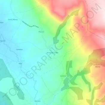 Mappa topografica Xinzo da Costa, altitudine, rilievo
