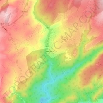 Mappa topografica Cerro Alarcón, altitudine, rilievo