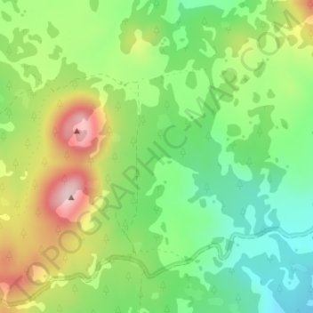 Mappa topografica Uinkaret Plateau, altitudine, rilievo