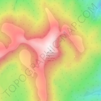 Mappa topografica Mount Anglem / Hananui, altitudine, rilievo