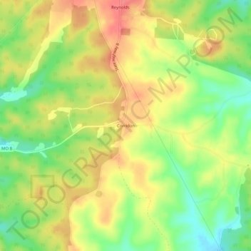 Mappa topografica Corridon, altitudine, rilievo