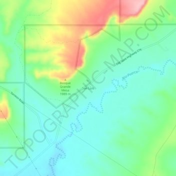 Mappa topografica San Luis, altitudine, rilievo