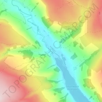 Mappa topografica Ramsgill, altitudine, rilievo