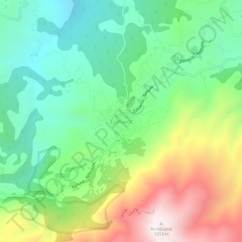 Mappa topografica Embonas, altitudine, rilievo