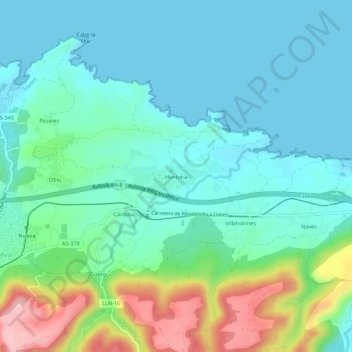 Mappa topografica Hontoria, altitudine, rilievo