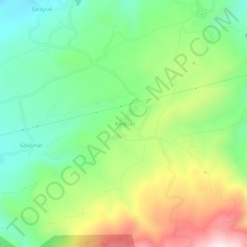 Mappa topografica Kındıra, altitudine, rilievo