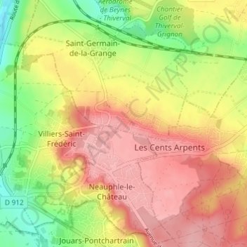 Mappa topografica Les Maisons Brûlées, altitudine, rilievo