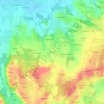 Mappa topografica Les Guets, altitudine, rilievo