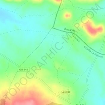 Mappa topografica El Sahuco, altitudine, rilievo