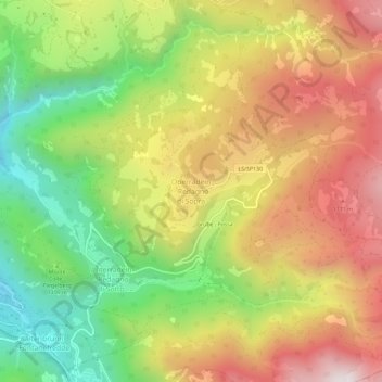 Mappa topografica Redagno di Sopra, altitudine, rilievo