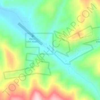 Mappa topografica Warren, altitudine, rilievo