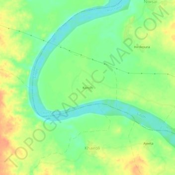 Mappa topografica Kondh, altitudine, rilievo