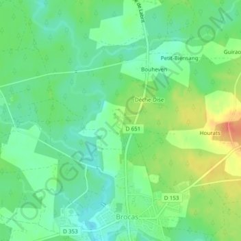 Mappa topografica Libon, altitudine, rilievo