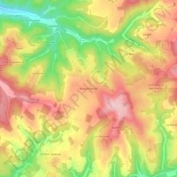 Mappa topografica Maison Neuve, altitudine, rilievo