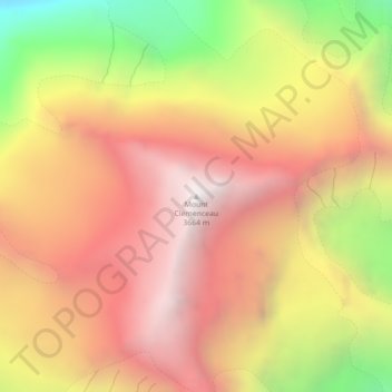 Mappa topografica Mount Clemenceau, altitudine, rilievo