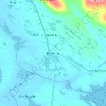Mappa topografica Daliburgh, altitudine, rilievo