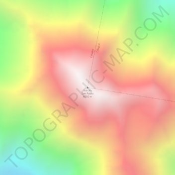Mappa topografica Volcán San Pablo, altitudine, rilievo