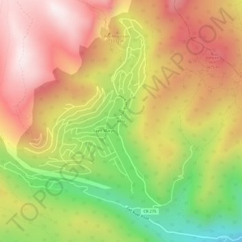 Mappa topografica Alice, altitudine, rilievo