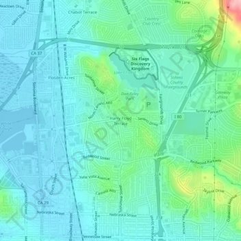 Mappa topografica Harry Floyd Terrace, altitudine, rilievo