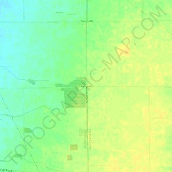 Mappa topografica Fairview, altitudine, rilievo