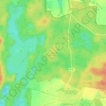 Mappa topografica Heidberg, altitudine, rilievo