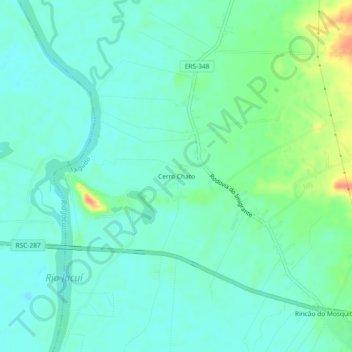 Mappa topografica Cerro Chato, altitudine, rilievo