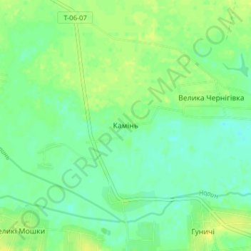 Mappa topografica Камень, altitudine, rilievo