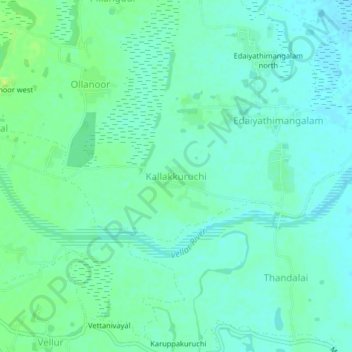 Mappa topografica Kallakkurichi, altitudine, rilievo