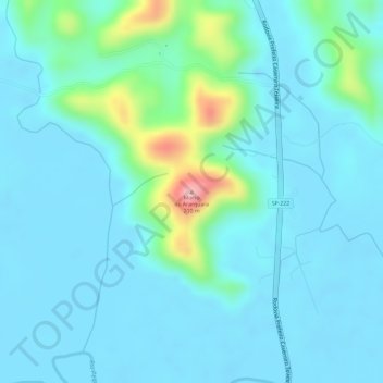 Mappa topografica Morro do Ararquara, altitudine, rilievo