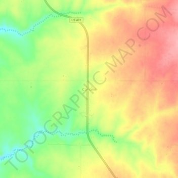 Mappa topografica Cahone, altitudine, rilievo