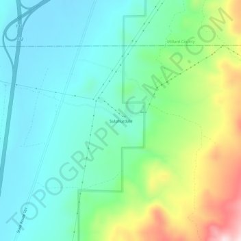 Mappa topografica Sulphurdale, altitudine, rilievo