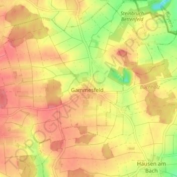 Mappa topografica Gammesfeld, altitudine, rilievo