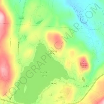 Mappa topografica Camp Notre Dame, altitudine, rilievo