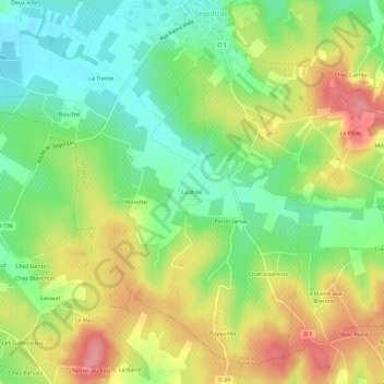 Mappa topografica La Brée, altitudine, rilievo
