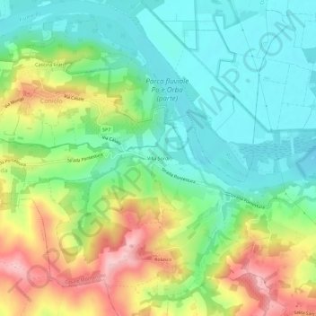 Mappa topografica Villa Sordi, altitudine, rilievo