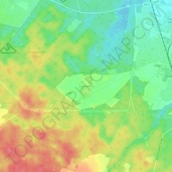 Mappa topografica Laufzorn, altitudine, rilievo