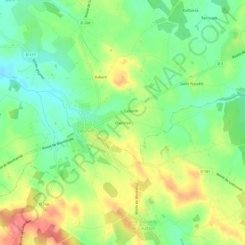 Mappa topografica Chartron, altitudine, rilievo