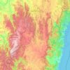 Mappa topografica Monaro, altitudine, rilievo
