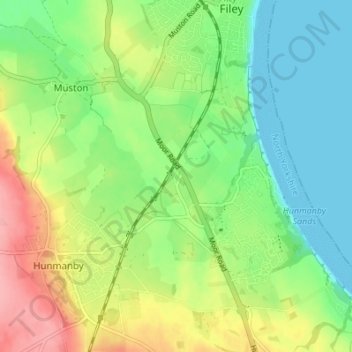 Mappa topografica Royal Oak, altitudine, rilievo
