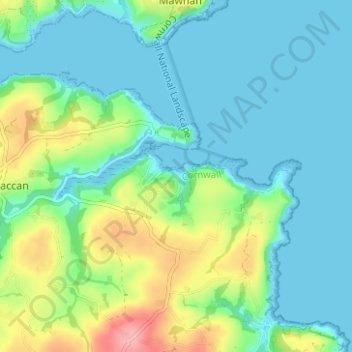 Mappa topografica Gillan, altitudine, rilievo