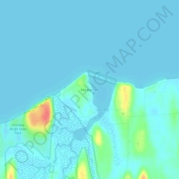 Mappa topografica East Bay Park, altitudine, rilievo