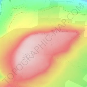 Mappa topografica Penhill, altitudine, rilievo