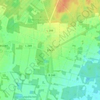 Mappa topografica Ehra, altitudine, rilievo